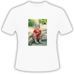 KOSZULKA BIAŁA z własnym zdjęciem, napisem NADRUK Z DWÓCH STRON